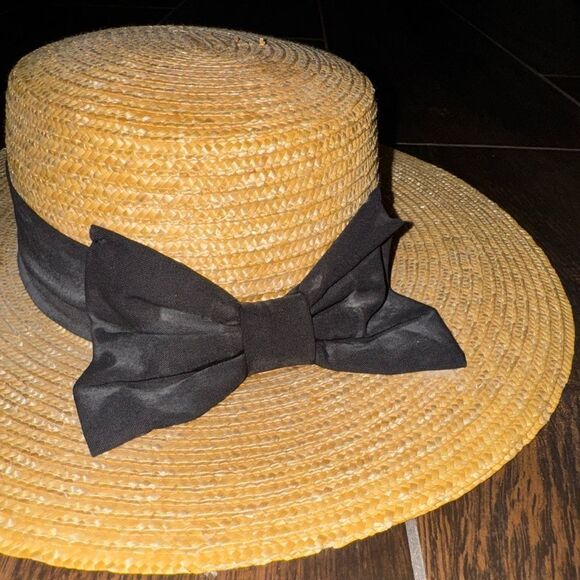 Scala Stylish Straw Boater Hat with Black Ribbon main image 7